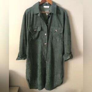 Carly Jean Los Angeles Green Button-Up Dress